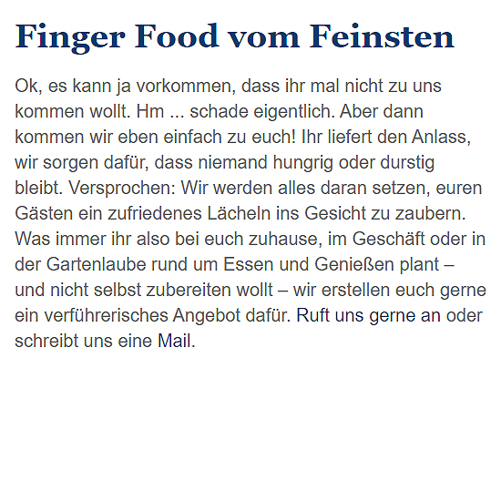 Finger Food Zuhause 